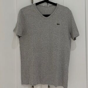 Lacoste Men's V-Neck Tee Grey